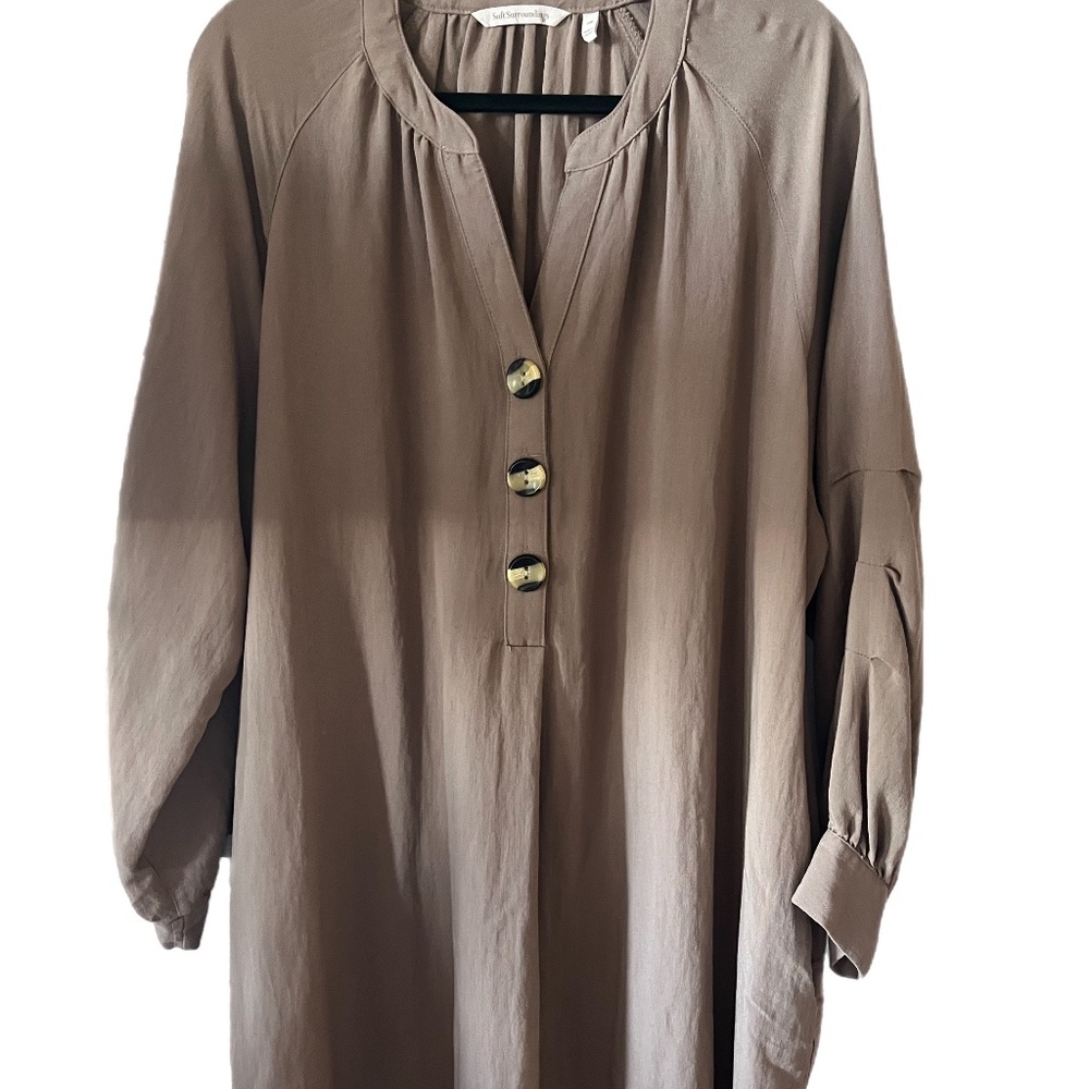Soft Surroundings Cocoa Souk Tunic dress Lagenlook minimalist size 3X